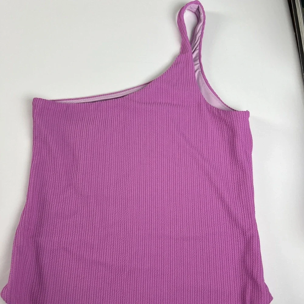 Wolford Swimsuit Size Medium One-Piece One Shoulder Textured Luxury‎ Orchid D22